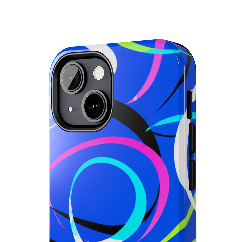 Tough Phone Case — Blue Abstract Swirl Protective Cover