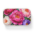 Floral Peony Bento Lunch Box — Compact Japanese-Style Lunchbox with Colorful Peony Design