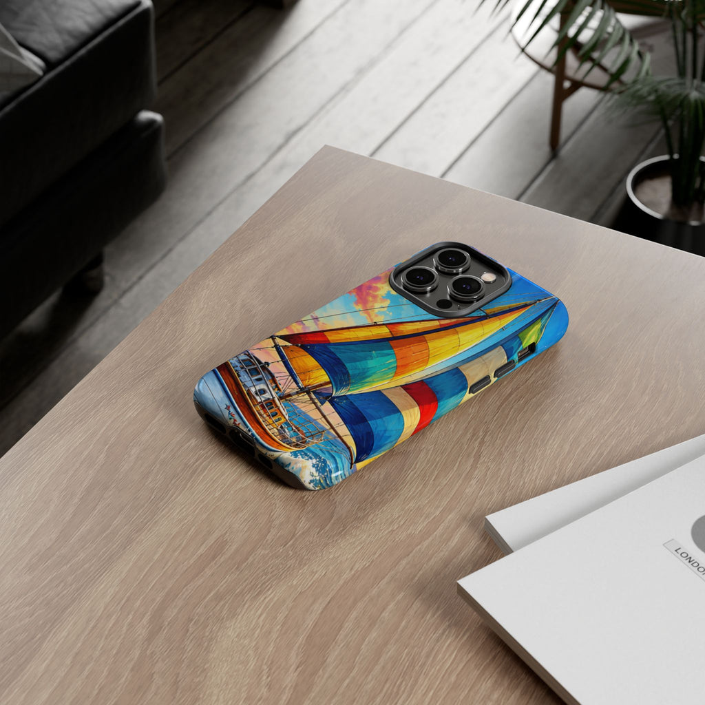 Sailboat Sunset Phone Case — Colorful Nautical iPhone Cover