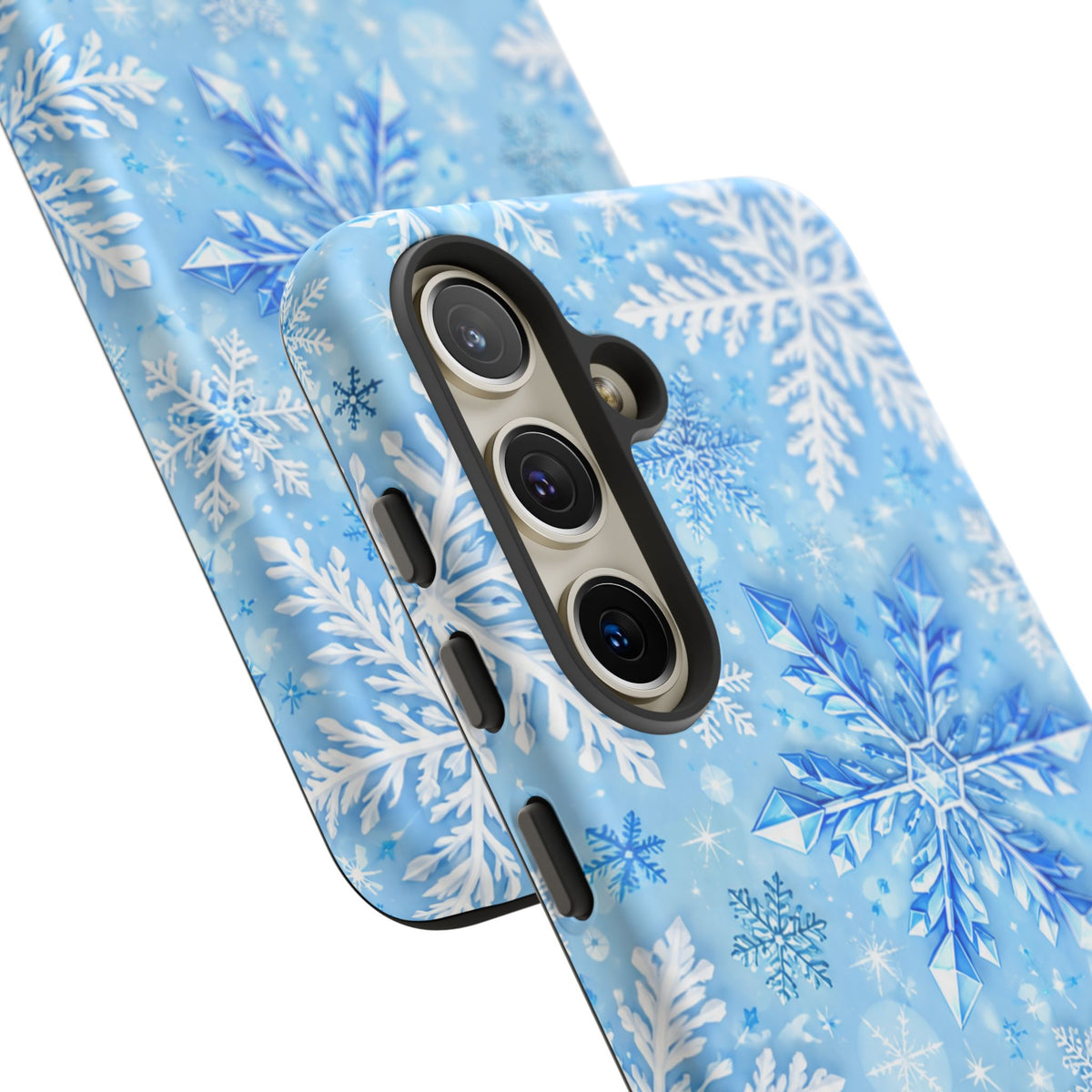 Winter Snowflake Tough Phone Case — Blue Holiday Protective Cover