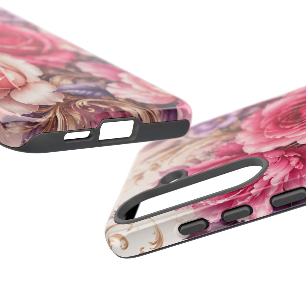 Pink Vintage Roses phone case | floral iPhone cover