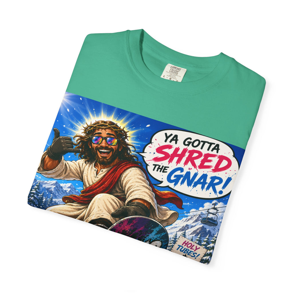 Jesus Skateboarding Shred the Gnar T-shirt | Christian Skateboard Design