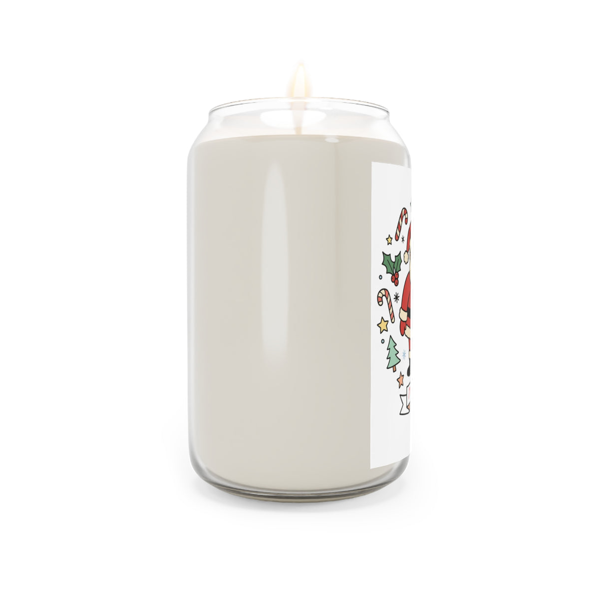Santa and Mrs Claus Illustration Candle | Christmas Soy Candle