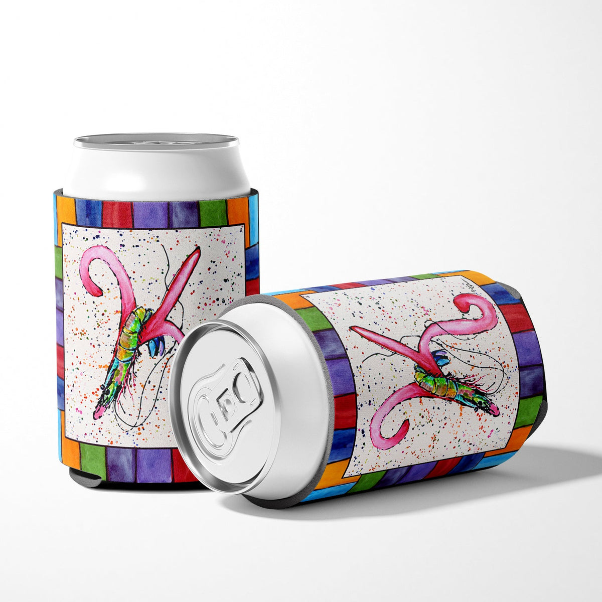 Beach and Seafood Letter K Can or Bottle Hugger Cooler Sleeve for Standard 12 oz Cans, Insulated Foam Beer & Soda Can Hugger Reusable