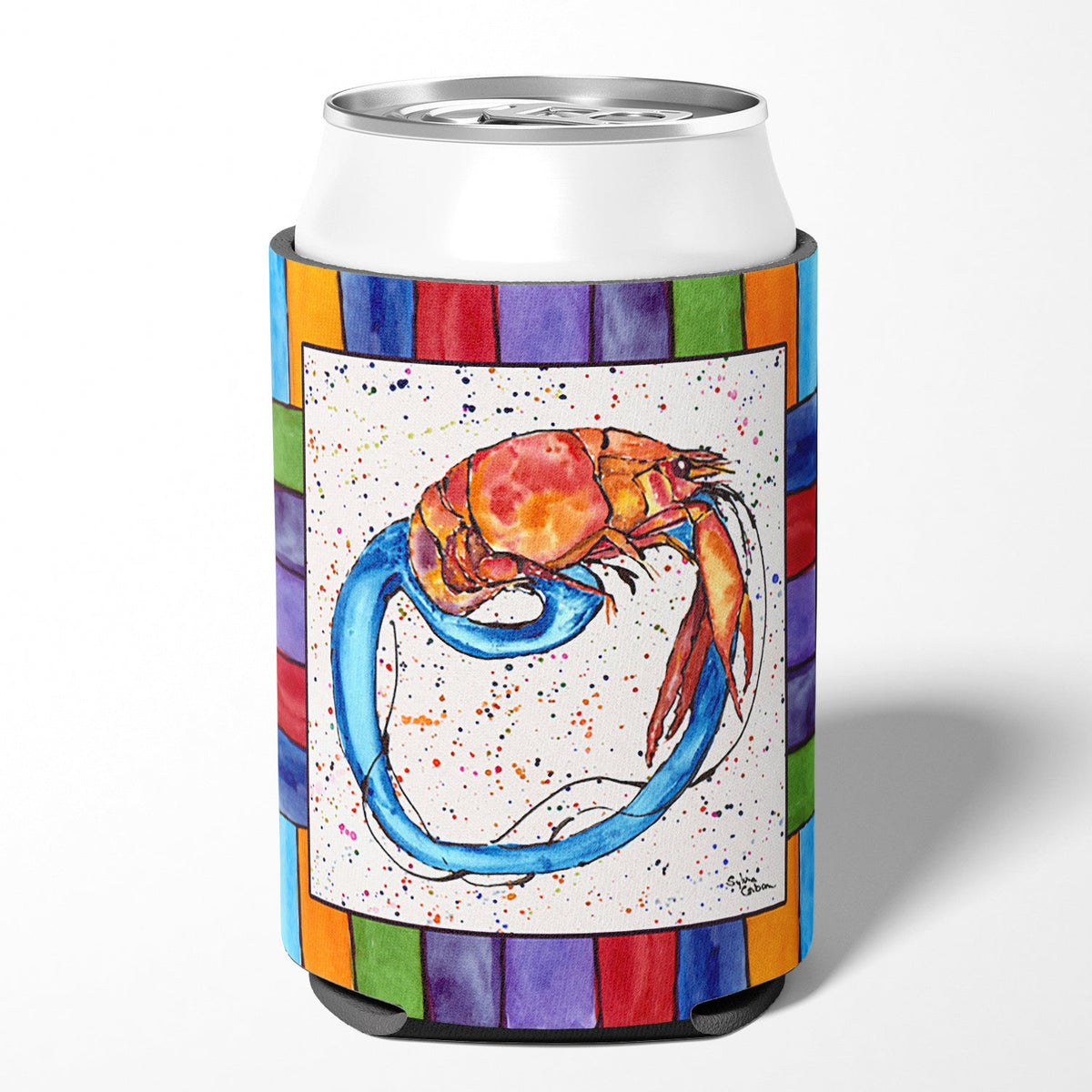 Beach and Seafood Letter O Can or Bottle Hugger Cooler Sleeve for Standard 12 oz Cans, Insulated Foam Beer & Soda Can Hugger Reusable