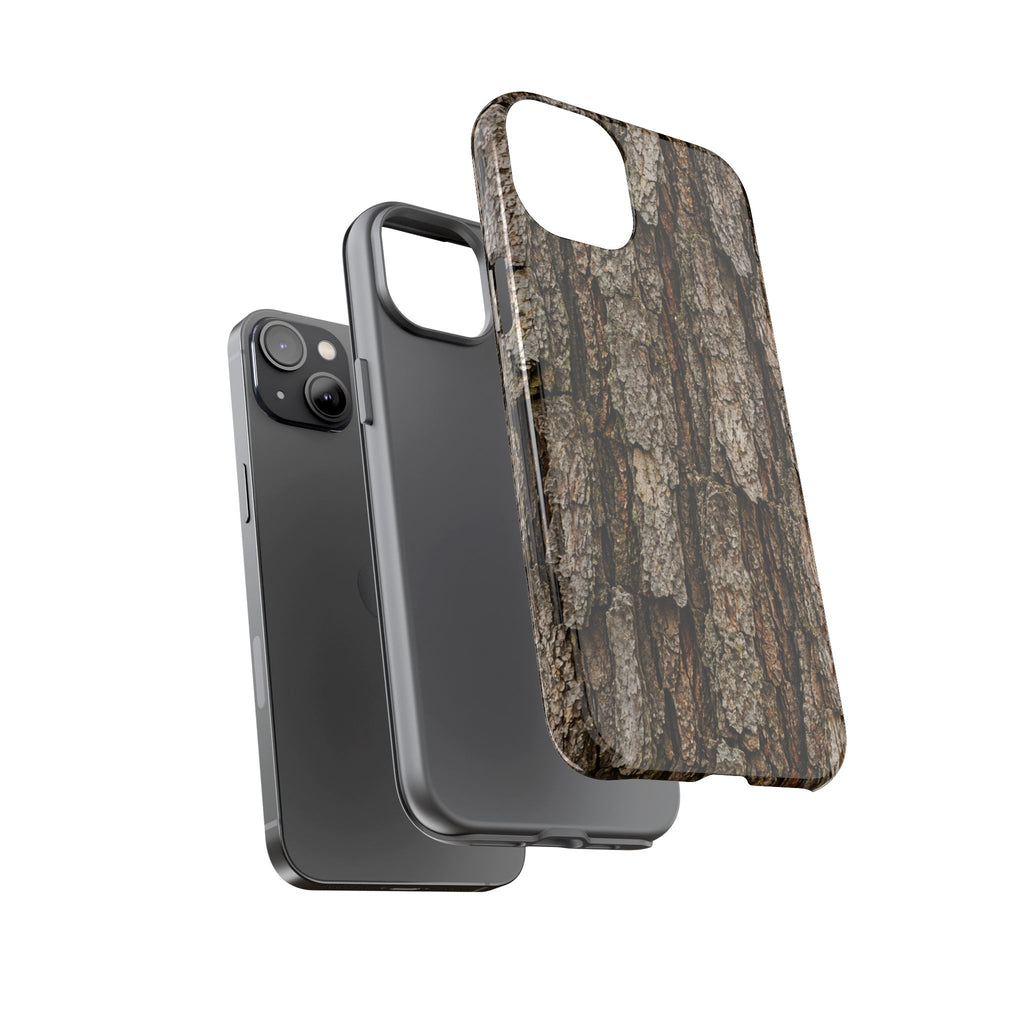 Bark Texture Phone Case - Rugged Woodland Camouflage for Nature Lovers