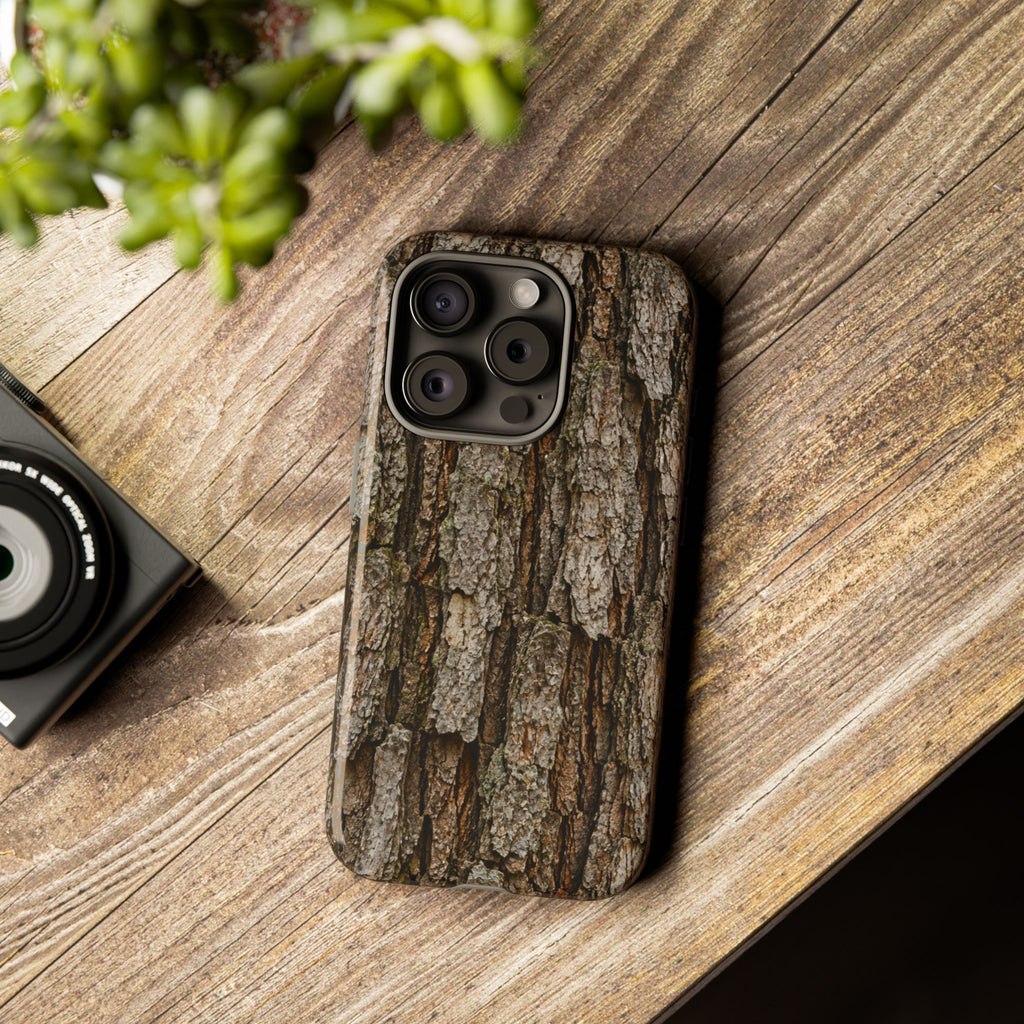 Bark Texture Phone Case - Rugged Woodland Camouflage for Nature Lovers