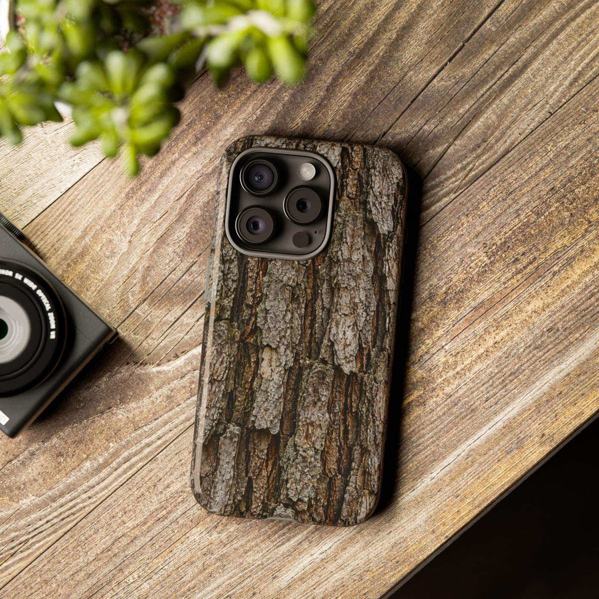 Bark Texture Phone Case - Rugged Woodland Camouflage for Nature Lovers
