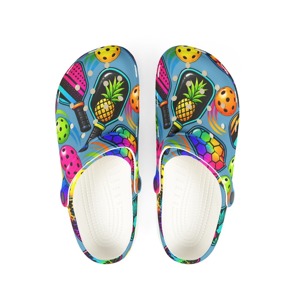 Tropical Pickleball Clogs — Colorful EVA Foam Slip-On Shoes