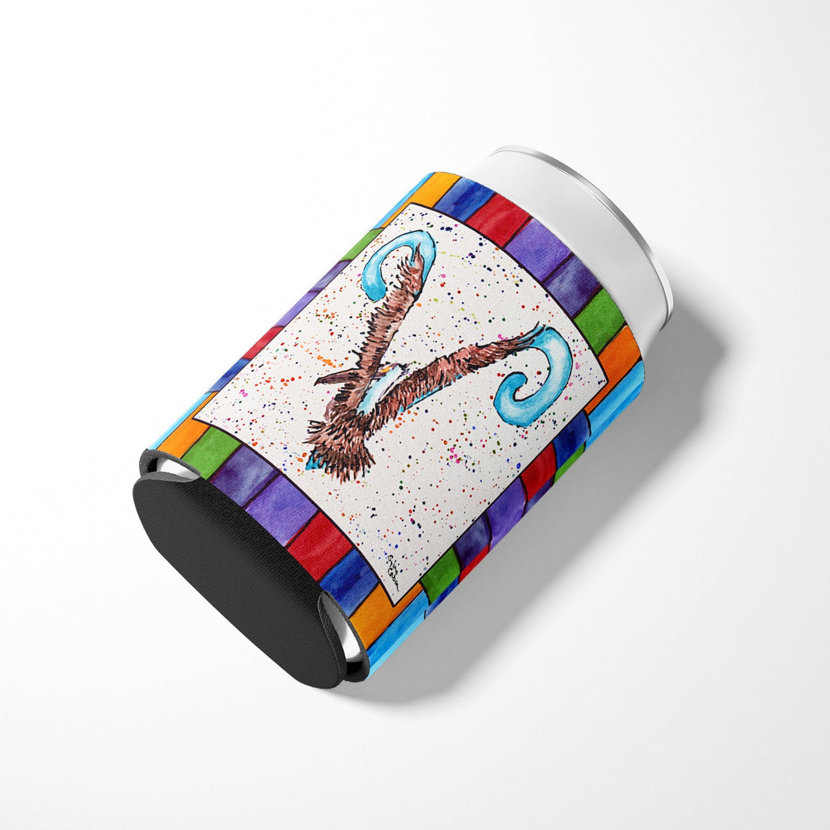 Beach and Seafood Letter V Can or Bottle Hugger Cooler Sleeve for Standard 12 oz Cans, Insulated Foam Beer & Soda Can Hugger Reusable
