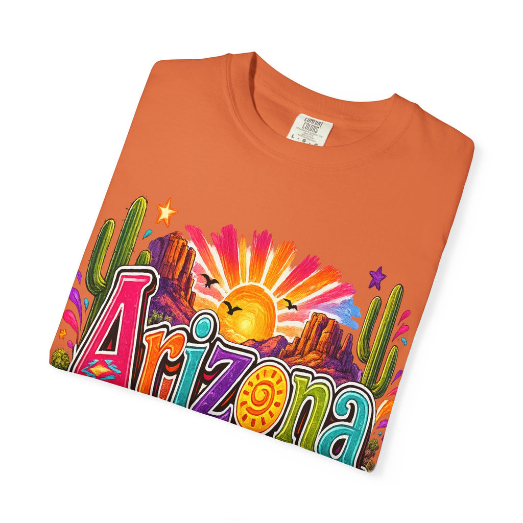 Arizona Desert Sunset T-shirt | Cactus, Saguaro, Floral Scenic Tee