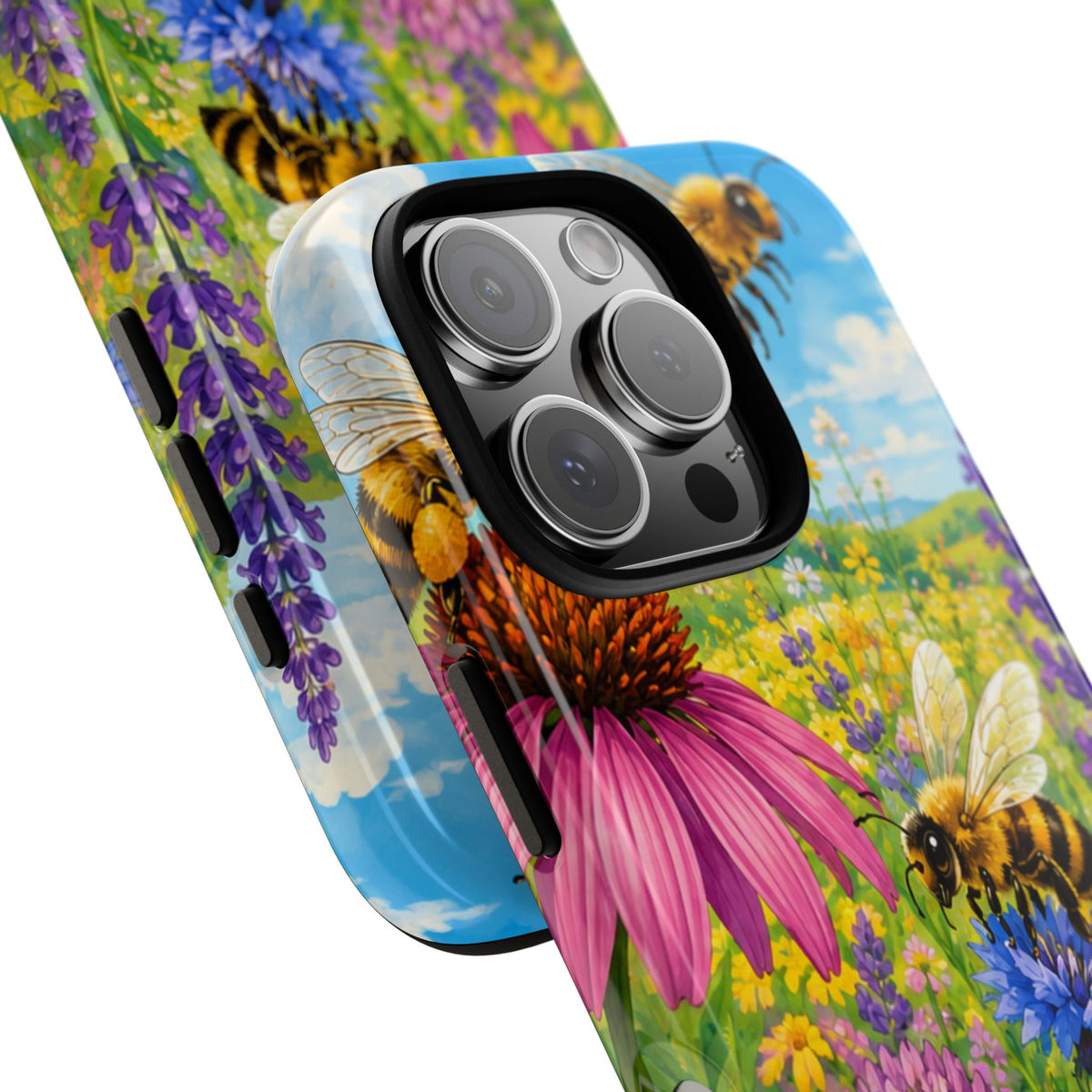 Bee Meadow Phone Case — Floral Honeybee Protective Cover