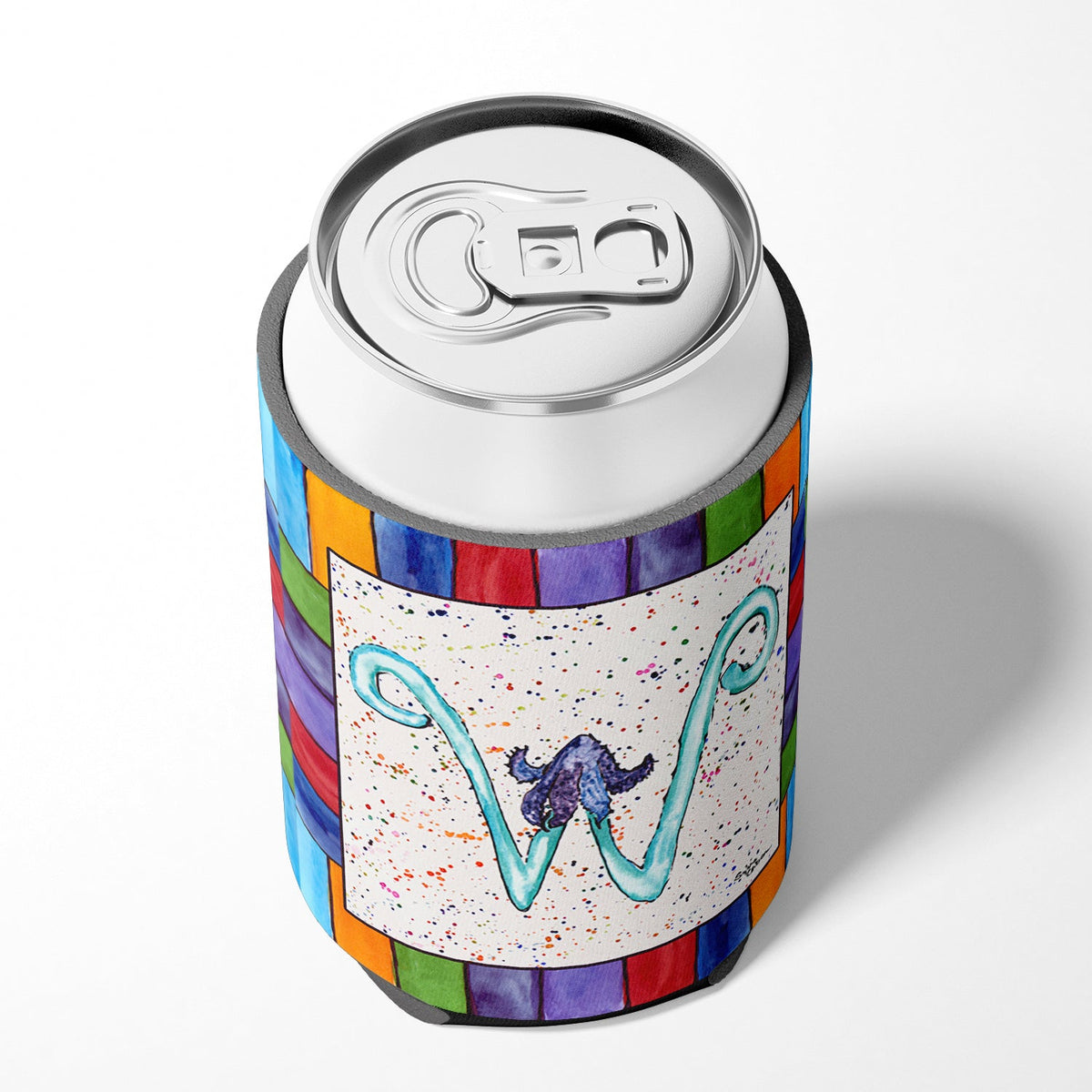 Beach and Seafood Letter W Can or Bottle Hugger Cooler Sleeve for Standard 12 oz Cans, Insulated Foam Beer & Soda Can Hugger Reusable