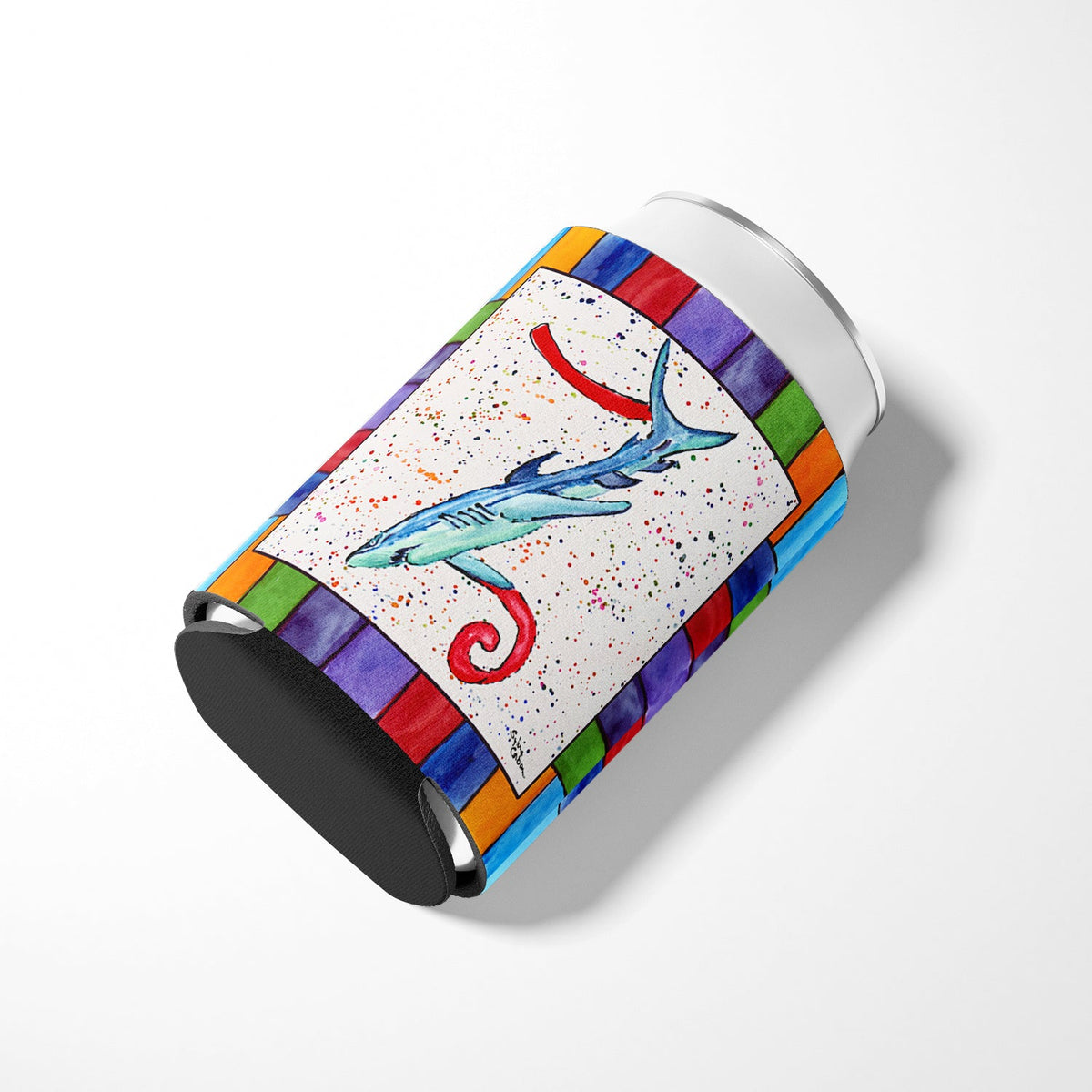 Beach and Seafood Letter Z Can or Bottle Hugger Cooler Sleeve for Standard 12 oz Cans, Insulated Foam Beer & Soda Can Hugger Reusable