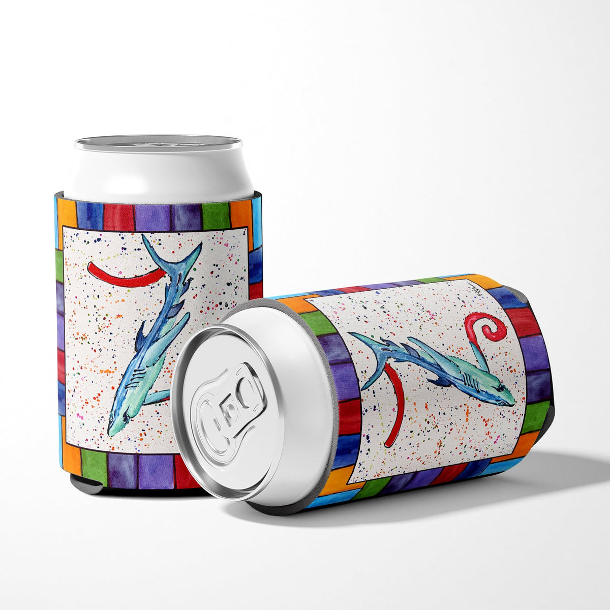 Beach and Seafood Letter Z Can or Bottle Hugger Cooler Sleeve for Standard 12 oz Cans, Insulated Foam Beer & Soda Can Hugger Reusable