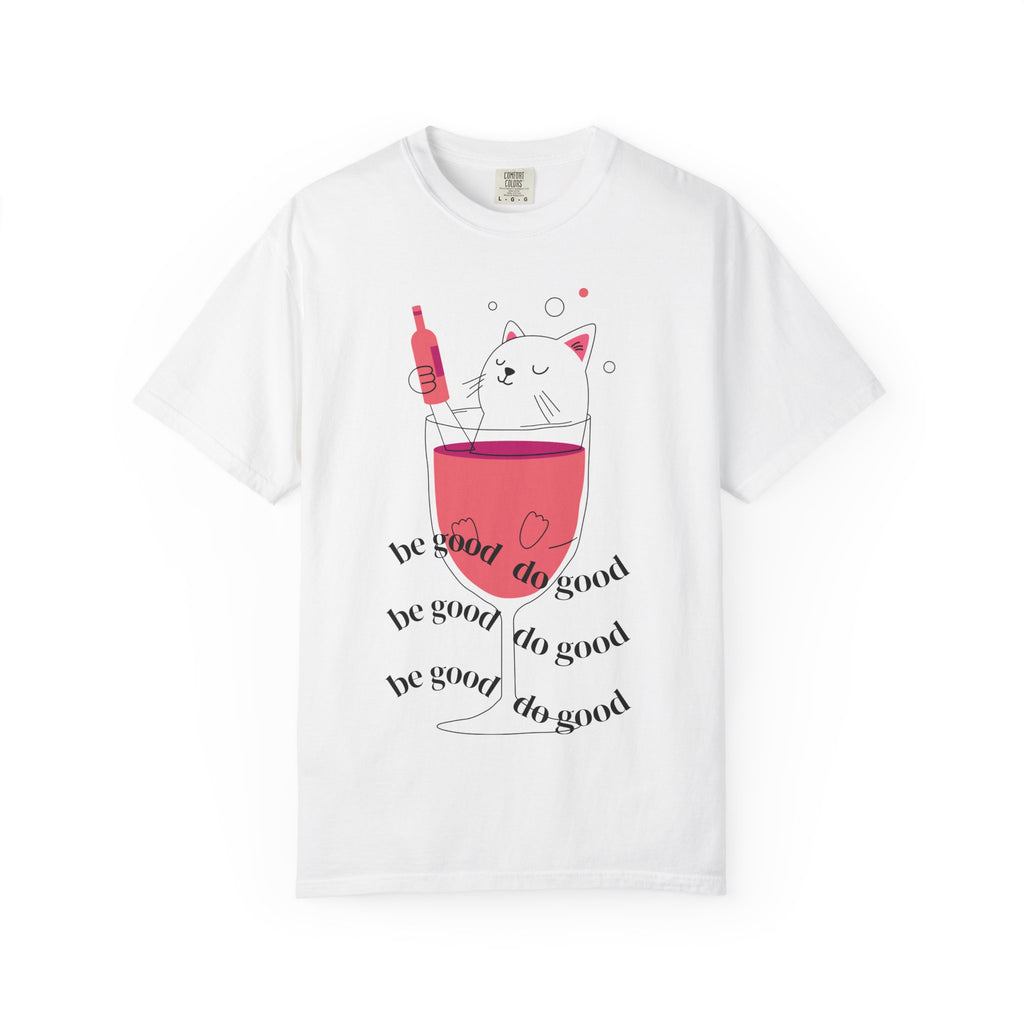 Cat in Wine Glass T-shirt | be good do good design