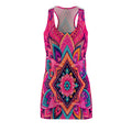 Mandala Floral Racerback Dress — Vibrant Pink Boho AOP