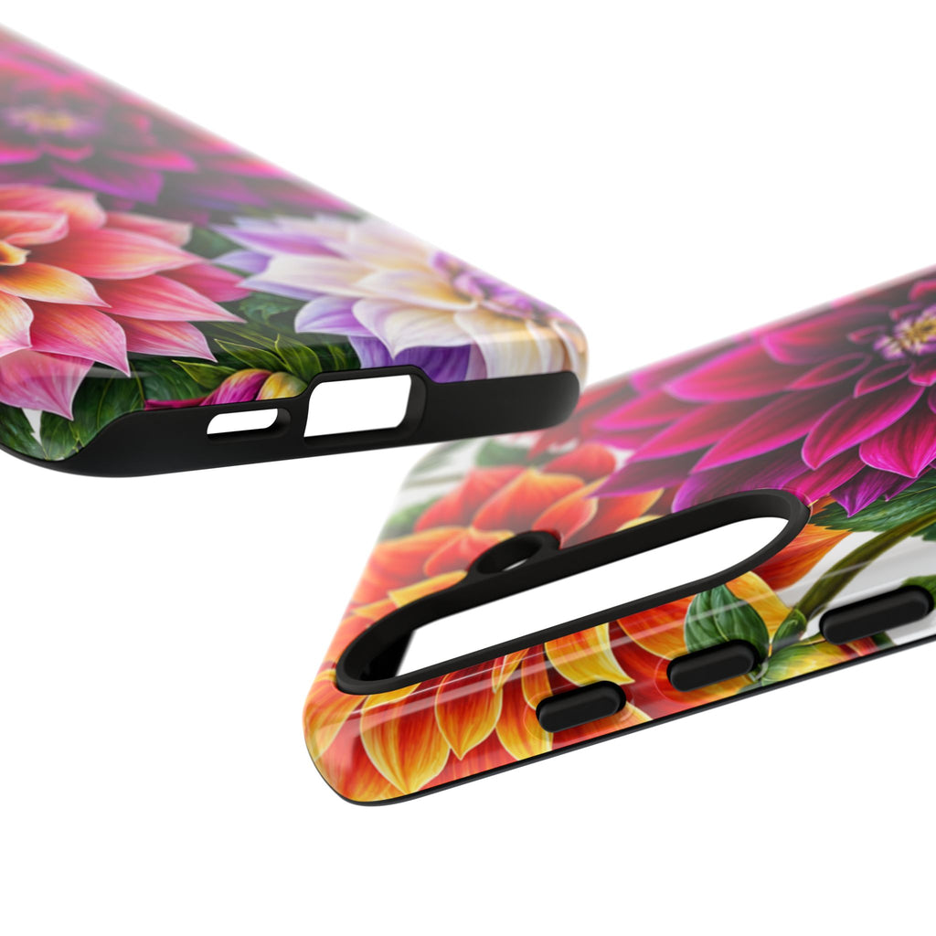 Floral Dahlia Tough Phone Case — Vibrant Protective Floral Phone Cover