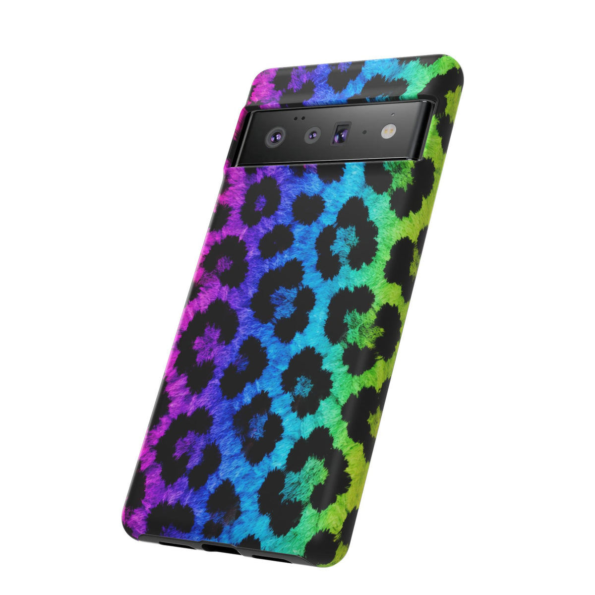 Neon Rainbow Leopard Tough Case – Colorful Animal Print Phone Cover