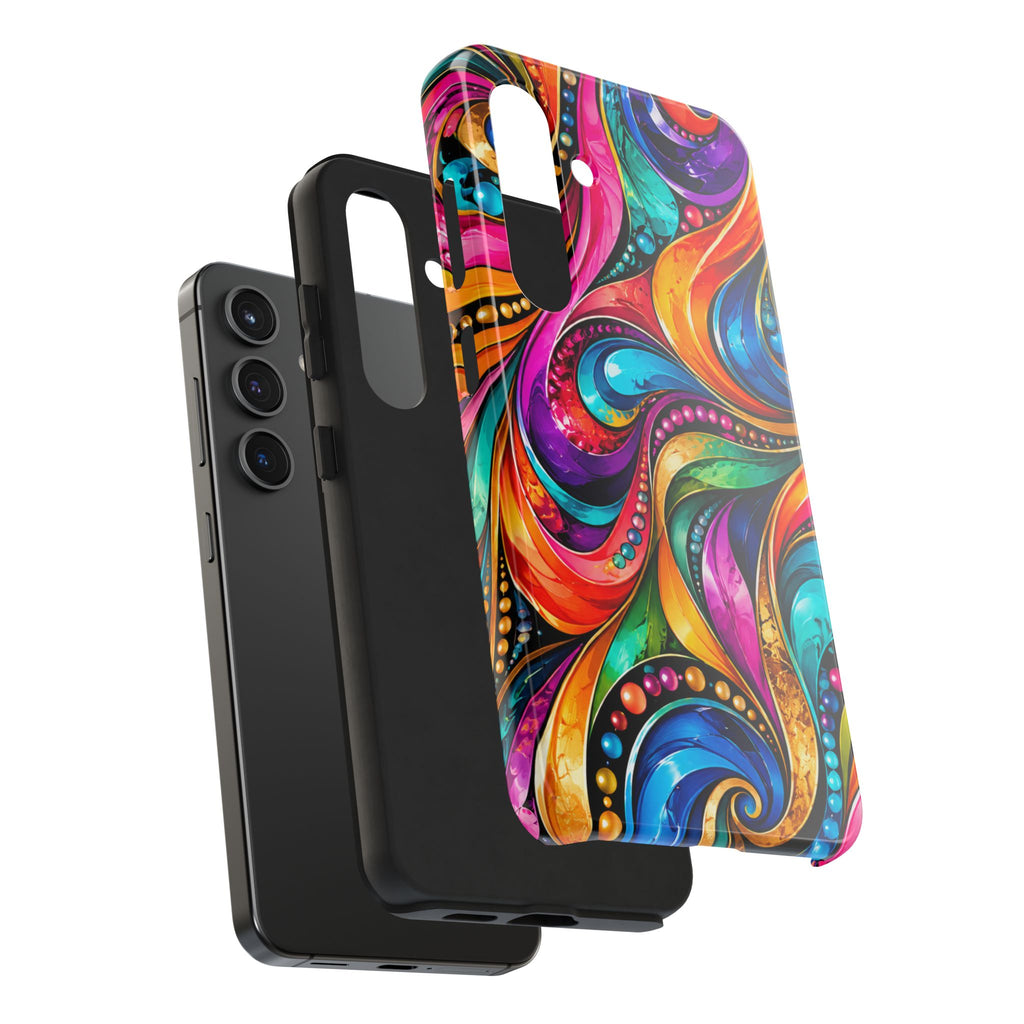 Colorful Swirl Tough Phone Case — Vibrant Abstract Protective Cover