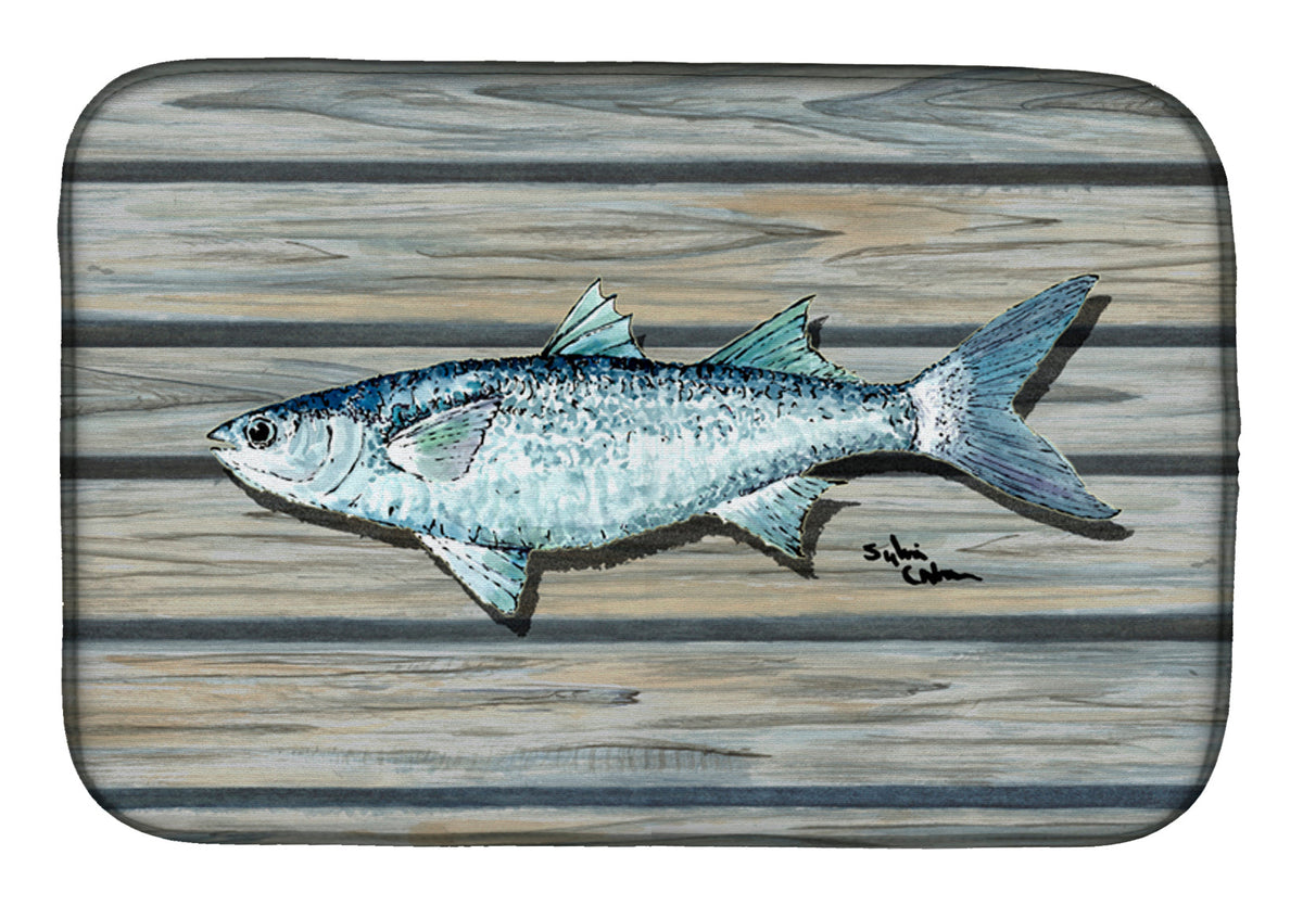 Fish Mullet Dish Drying Mat Absorbent Dish Drying Mat Pad for Kitchen Counter Dish Drainer Mat for Countertop, 14 x 21", Multicolor