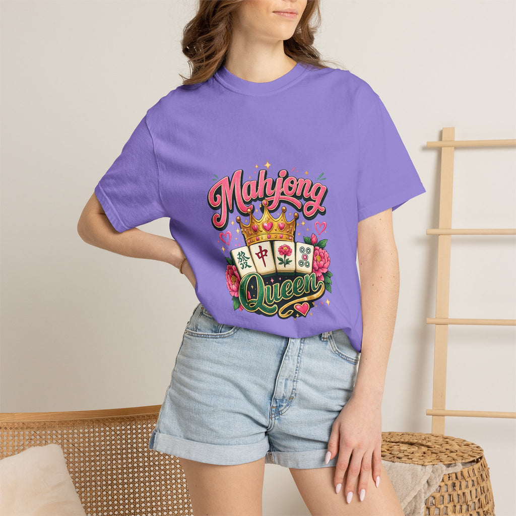 Mahjong Queen T-shirt | Mahjong Tiles Floral Design