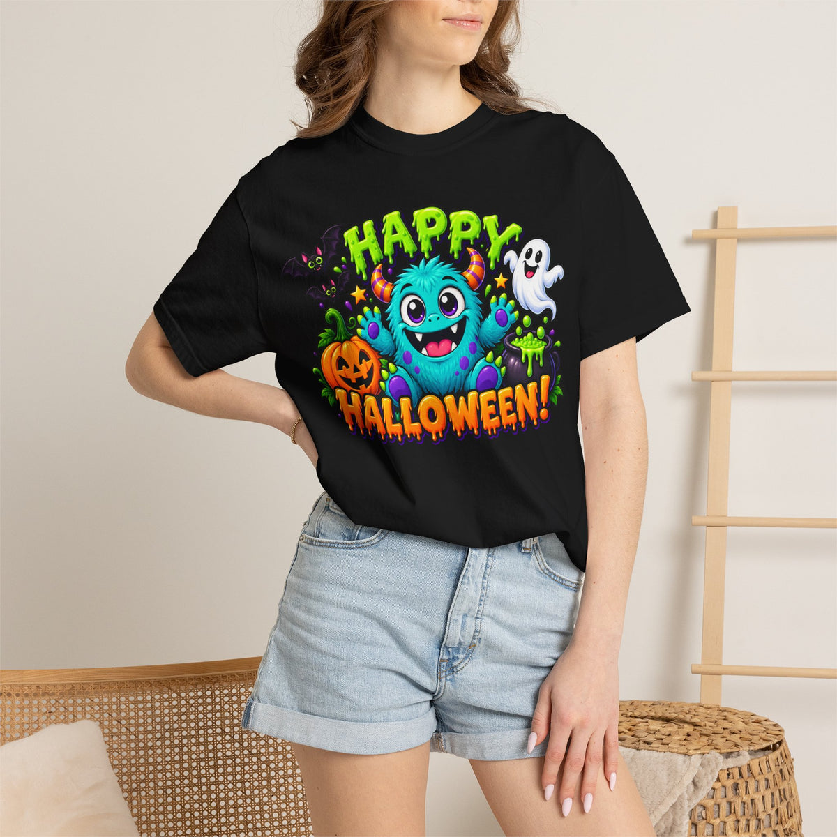 Happy Halloween monster design T-Shirt | Cute ghost pumpkin