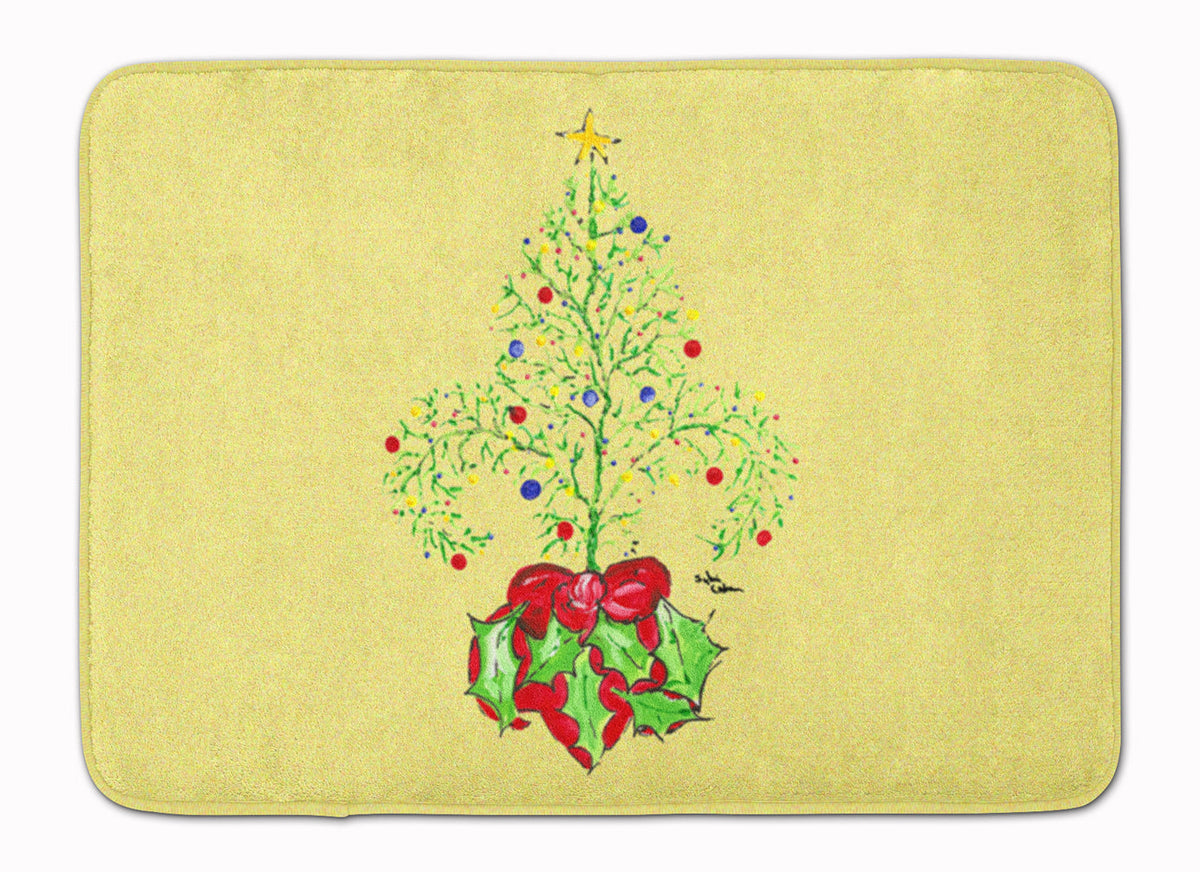 Christmas Tree Fleur de lis Memory Foam Kitchen Mat Machine Washable Anti-Fatigue Cushion Comfort Bath or Kitchen Rug
