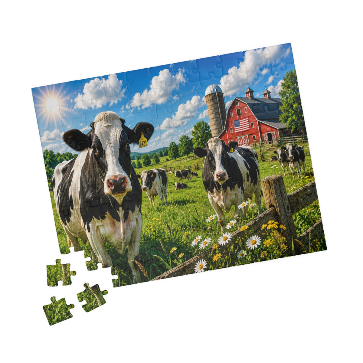 Countryside Cows Jigsaw Puzzle — Scenic Farm Barn Puzzle (110/252/520/1014 pcs)