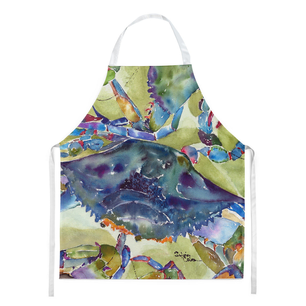 Crab All Over Apron Cooking Kitchen Server Baking Crafts Gardening for Adult Women Men, Unisex, Large, Multicolor