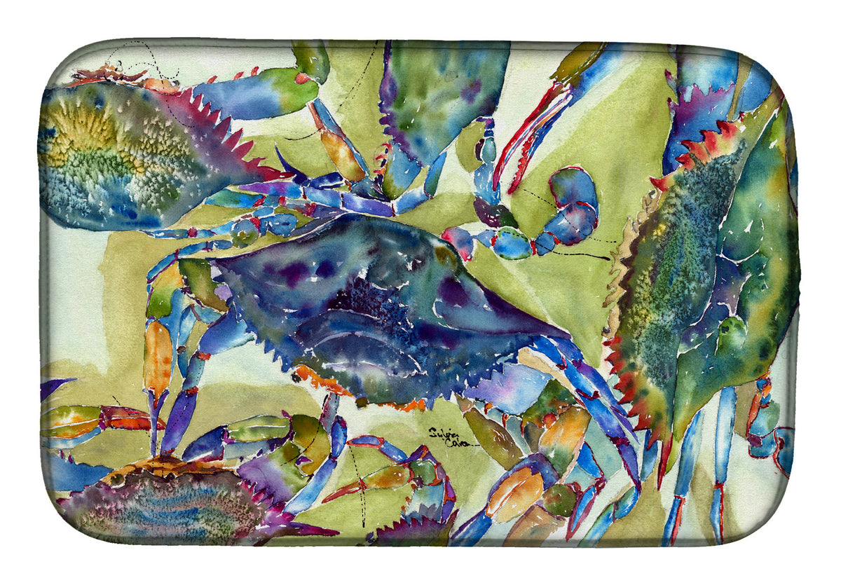Crab All Over Dish Drying Mat Absorbent Dish Drying Mat Pad for Kitchen Counter Dish Drainer Mat for Countertop, 14 x 21", Multicolor