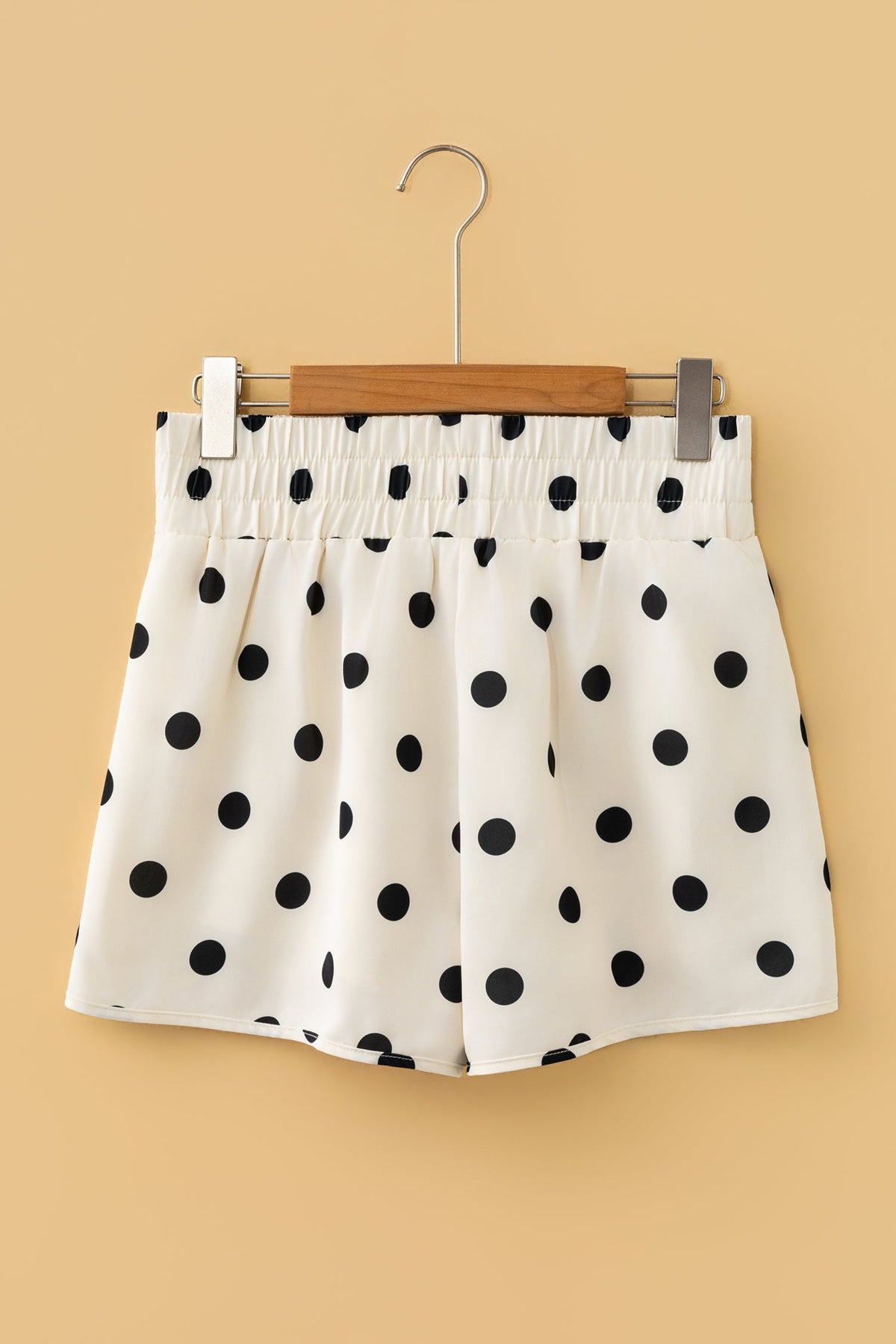 Polka Dot High Waist Shirred Shorts