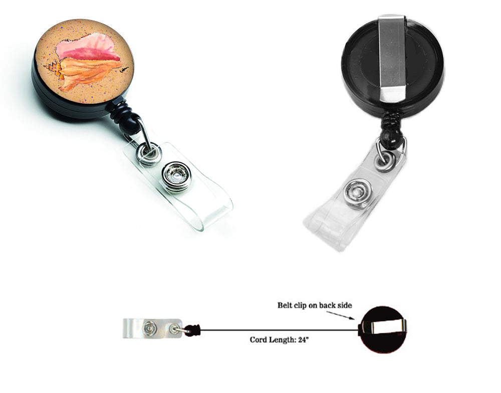 Shells Retractable Badge Reel for Nurses ID Badge Holder with Clip Retractable Employee Badge Holder, Belt Clip