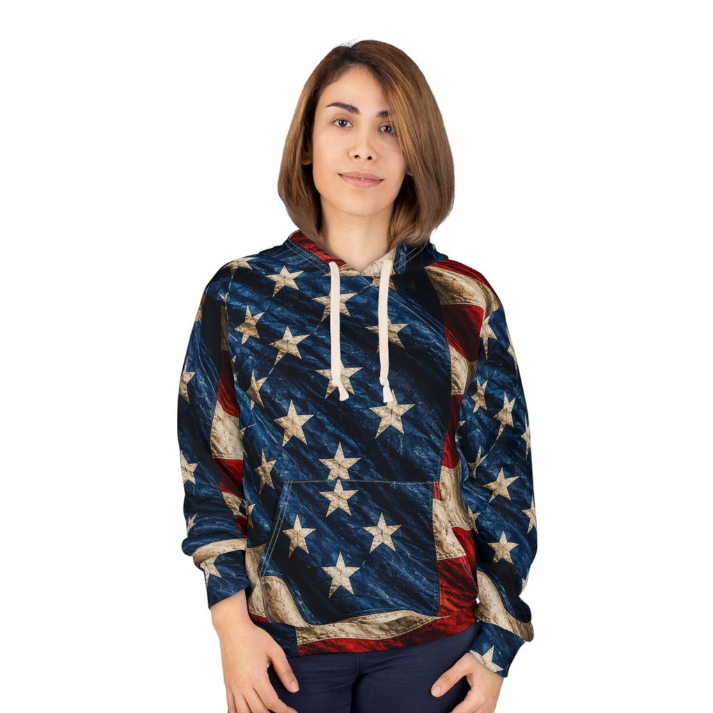 American Flag Hoodie — Vintage Stars & Stripes Pullover