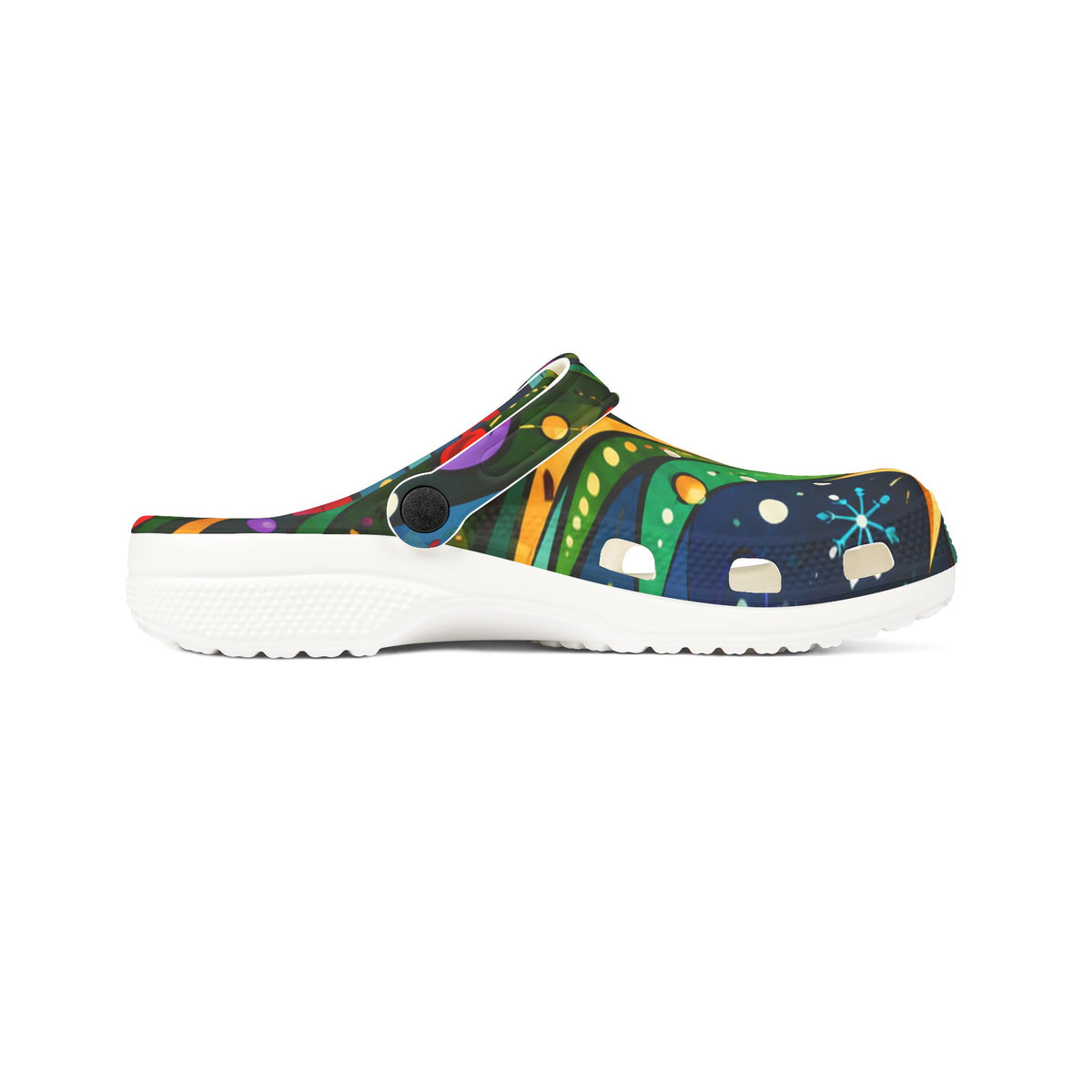 Christmas Tree Star EVA Clogs — Holiday Light Pattern Foam Shoes