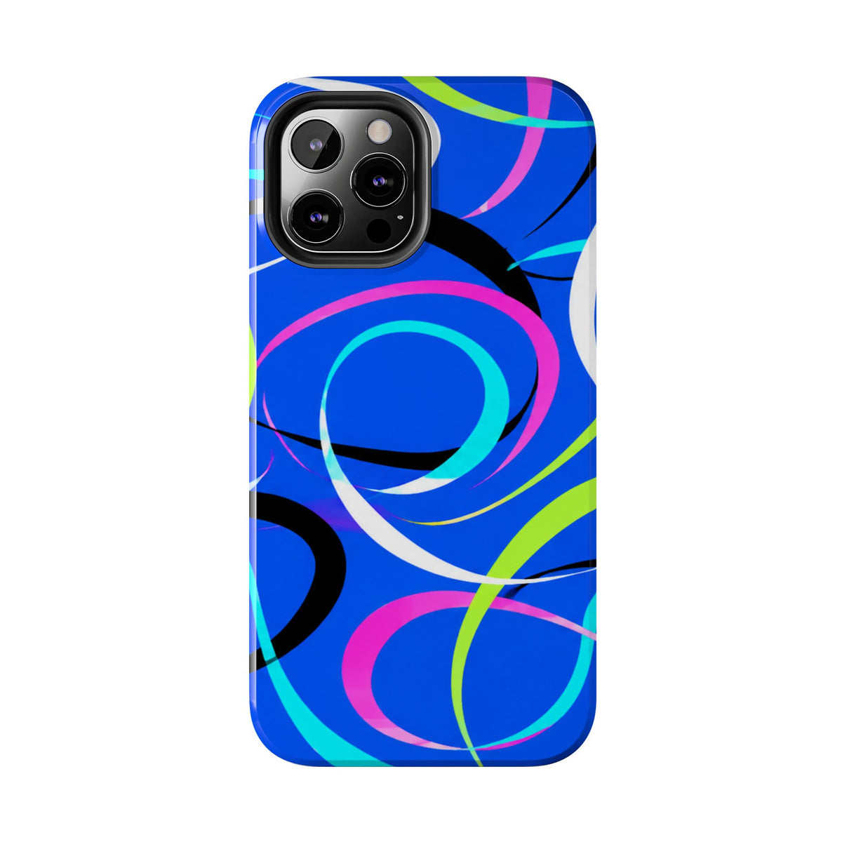 Tough Phone Case — Blue Abstract Swirl Protective Cover