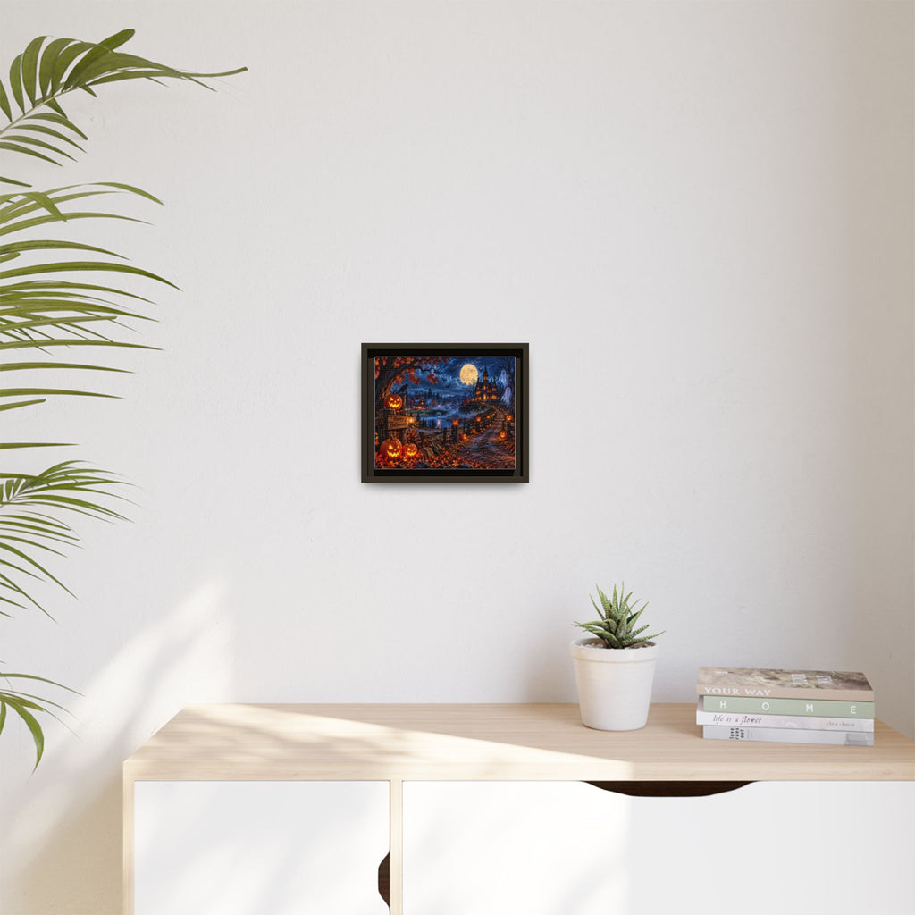 Halloween Pumpkin Path Matte Canvas Framed Wall Art