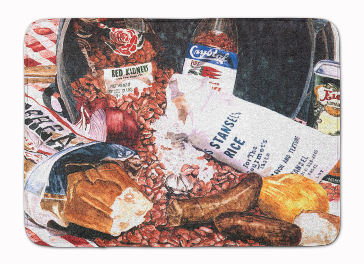 Red Beans and Rice Memory Foam Kitchen Mat Machine Washable Anti-Fatigue Cushion Comfort Bath or Kitchen Rug