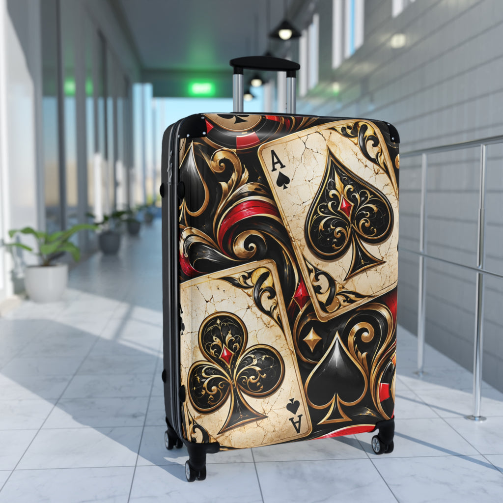 Ace of Spades Travel Suitcase – Vintage Playing Card Luggage