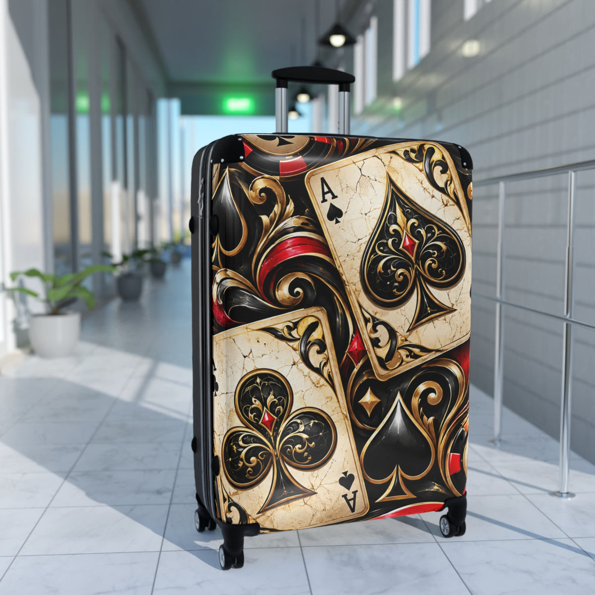 Ace of Spades Travel Suitcase – Vintage Playing Card Luggage