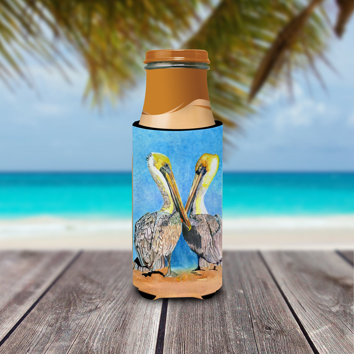 Pelican Slim Can Hugger , Insulated Foam Hugger for 12 oz Slim Cans, Beer Bottles & Water Bottles, Printed in USA
