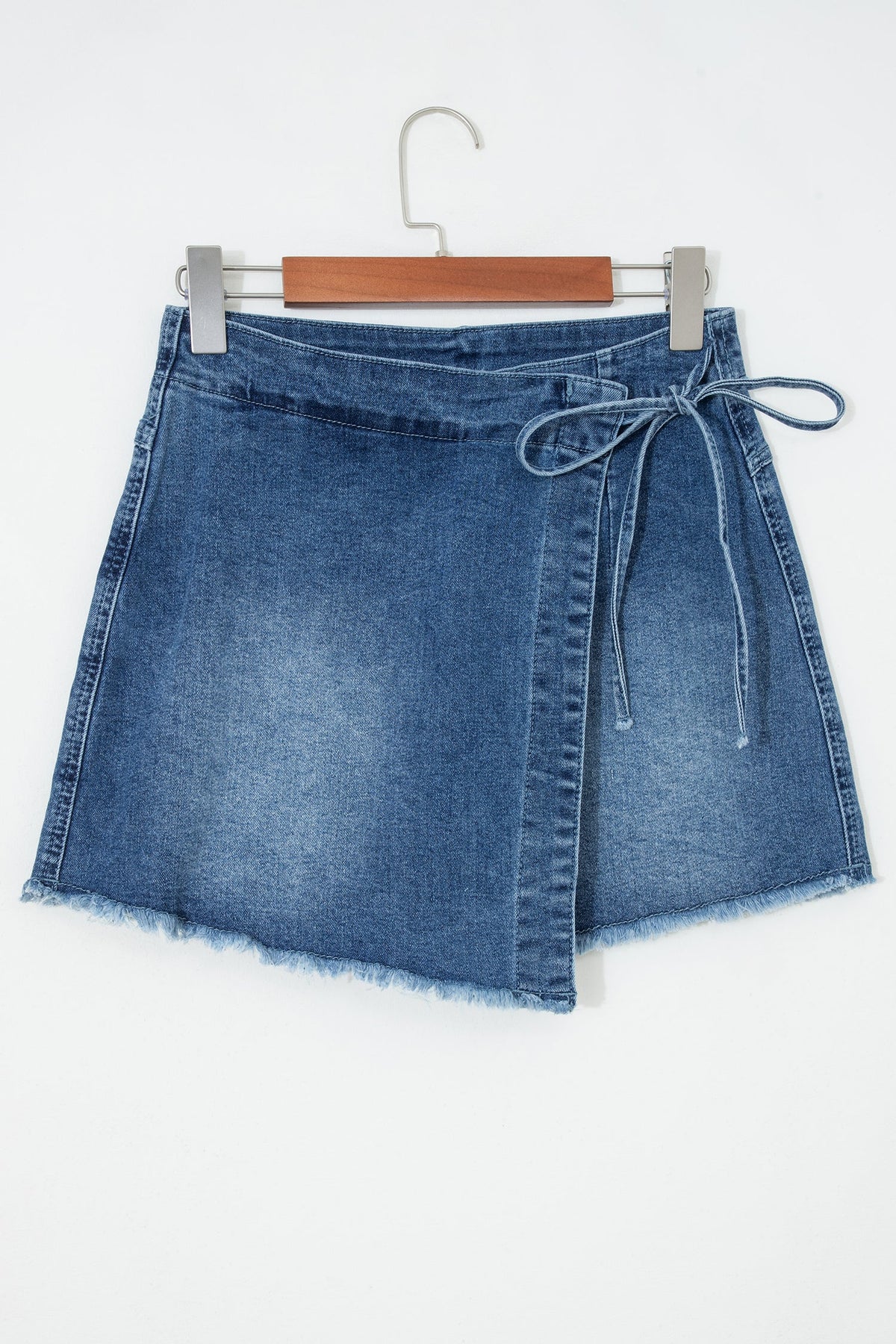 Denim Wrapped Tie Waist Skort