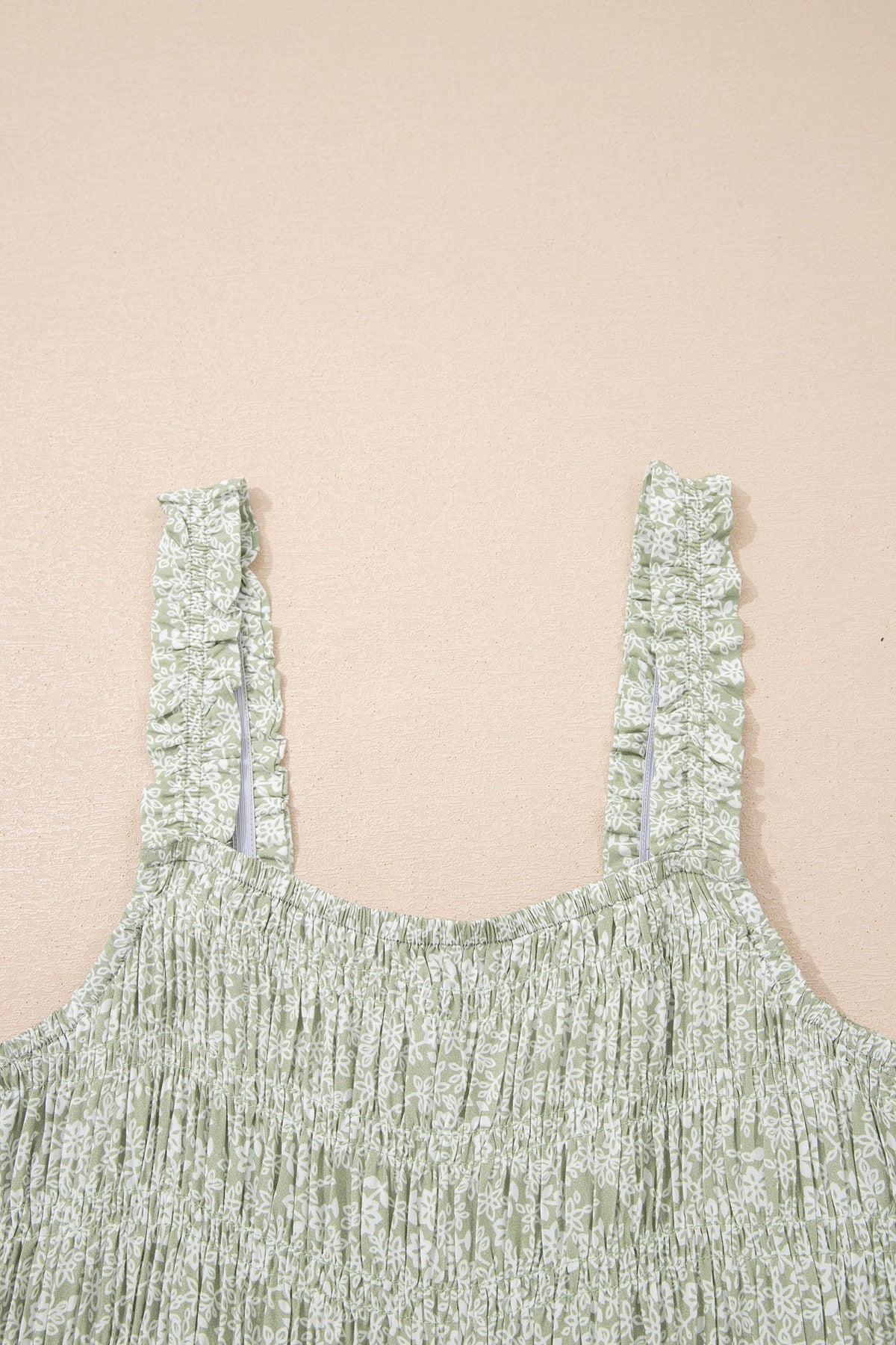 Floral Smocked Square Neck Sleeveless Jumpsuit