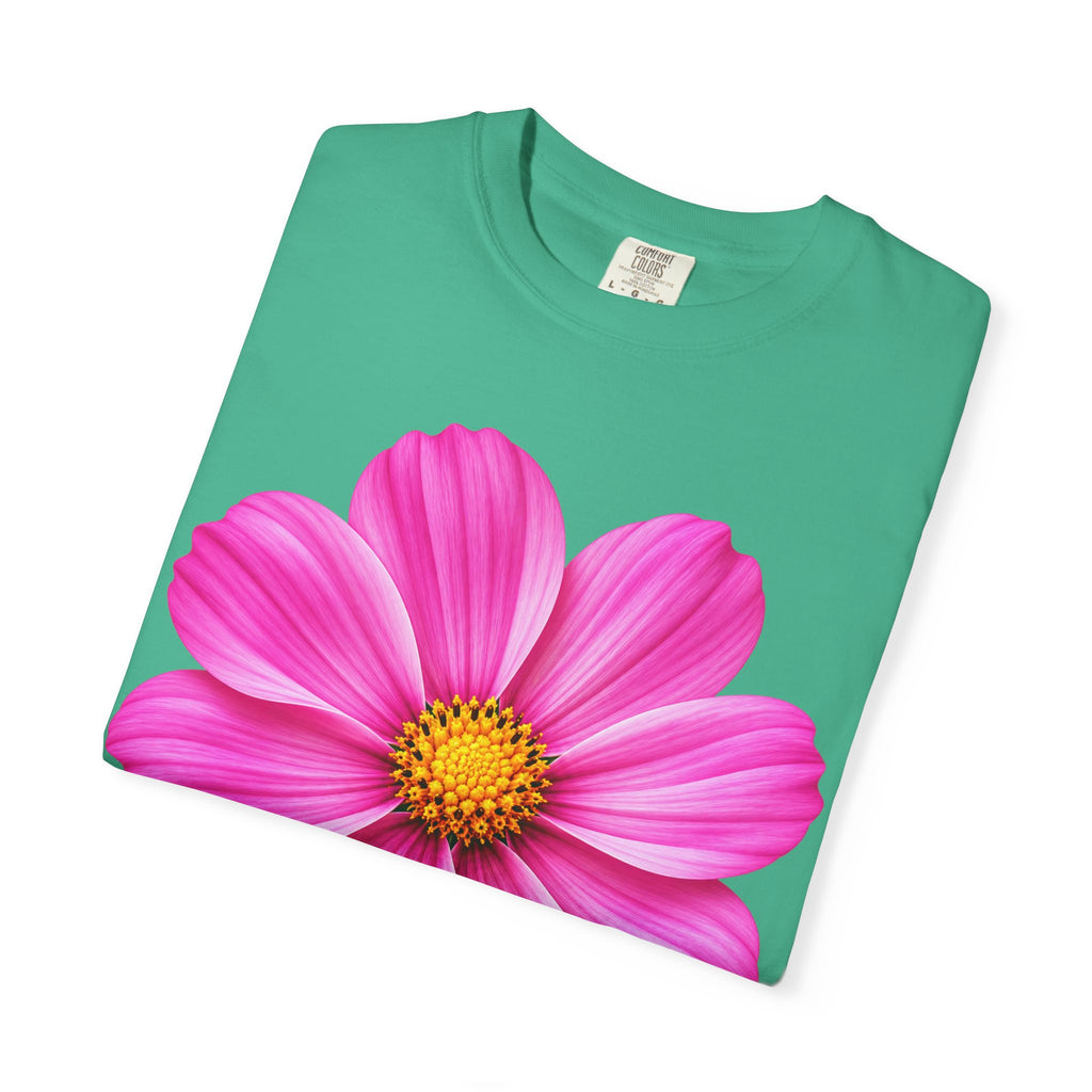 Pink Cosmos Flower T-shirt | Inspirational Back Quote