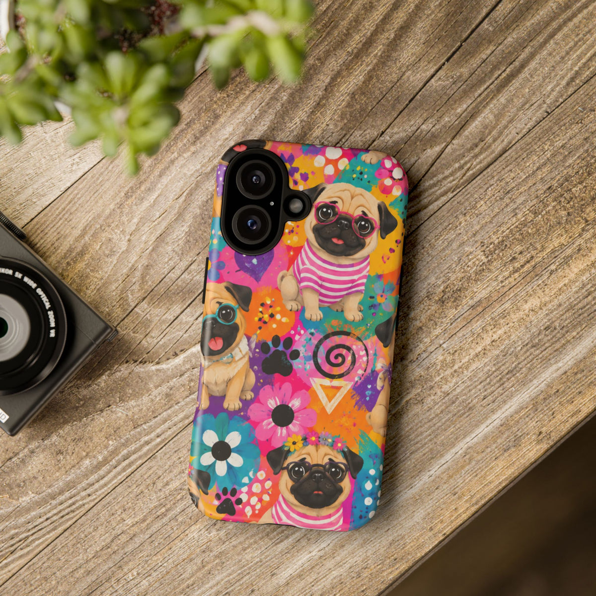 Pug Pop Art Phone Case — Colorful Pug Pattern Tough Case