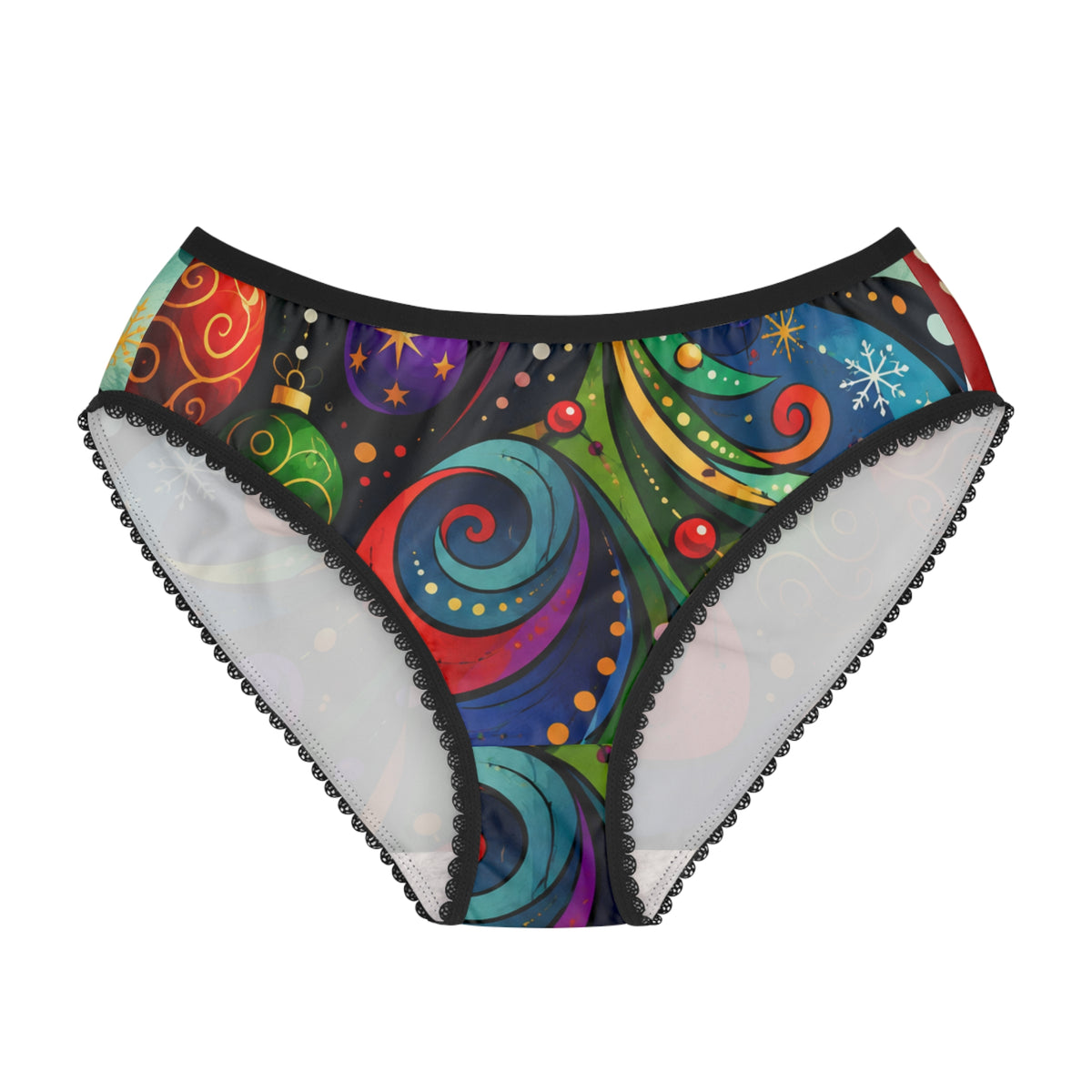 Holiday Swirl Women's Briefs — Colorful Christmas Ornament Print