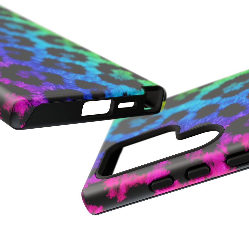 Neon Rainbow Leopard Tough Case – Colorful Animal Print Phone Cover