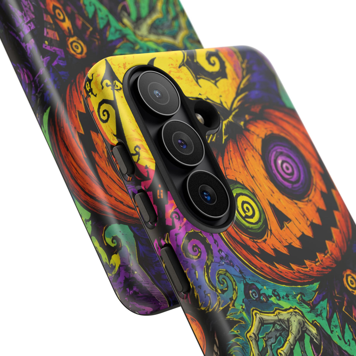 Halloween Pumpkin Skull Phone Case — Psychedelic Jack-o'-Lantern Tough Case