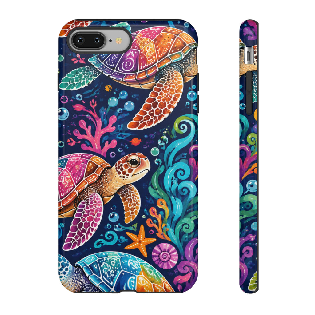 Colorful Sea Turtles phone case | Turtle iPhone case, ocean art