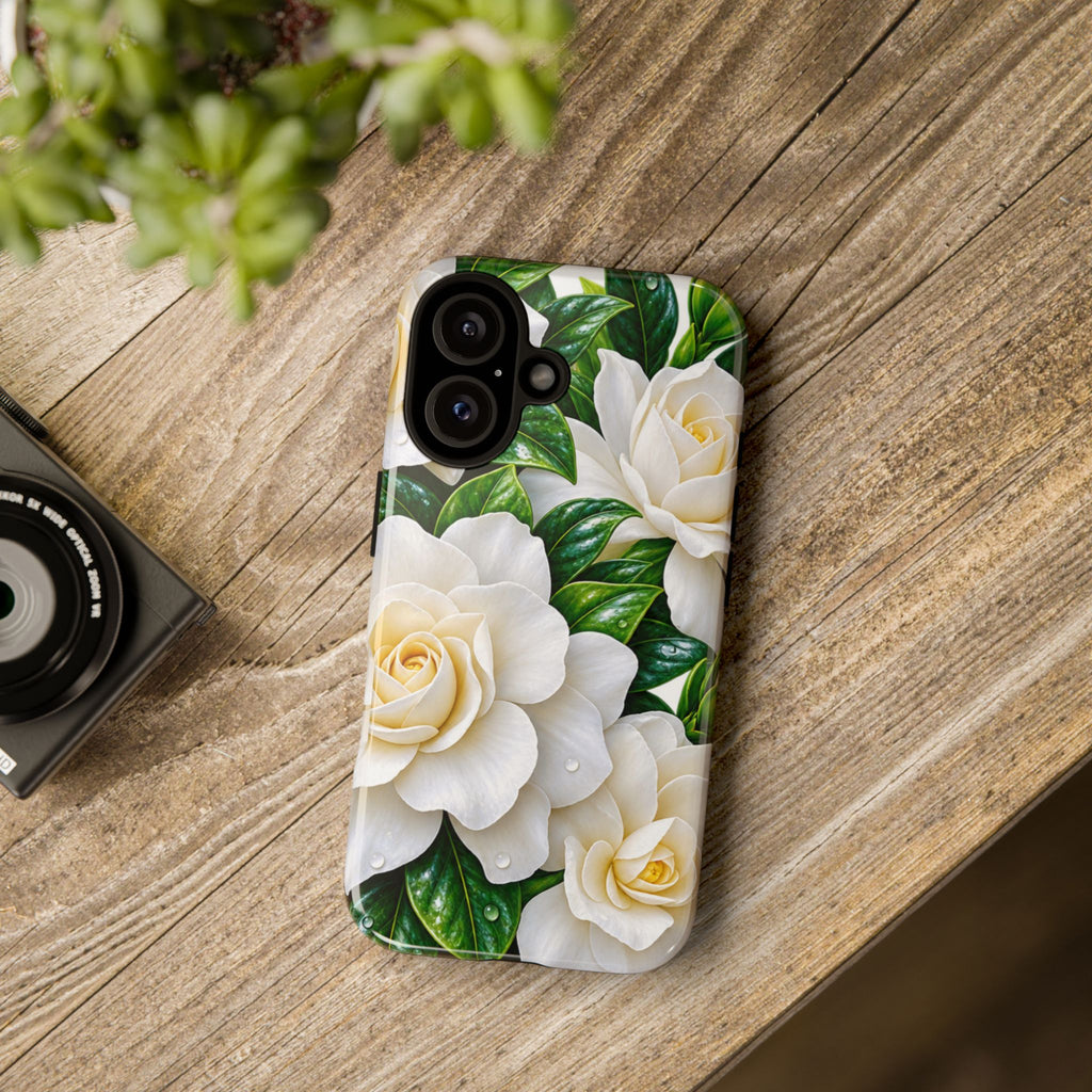 Floral Camellia Tough Case — White Gardenia Phone Cover